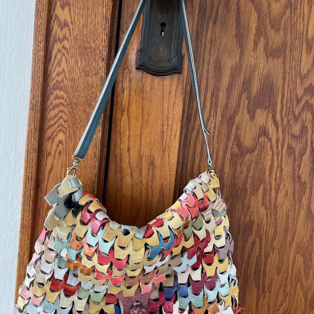 Nila Anthony Multicolor Patchwork Leather Hobo Ba… - image 2